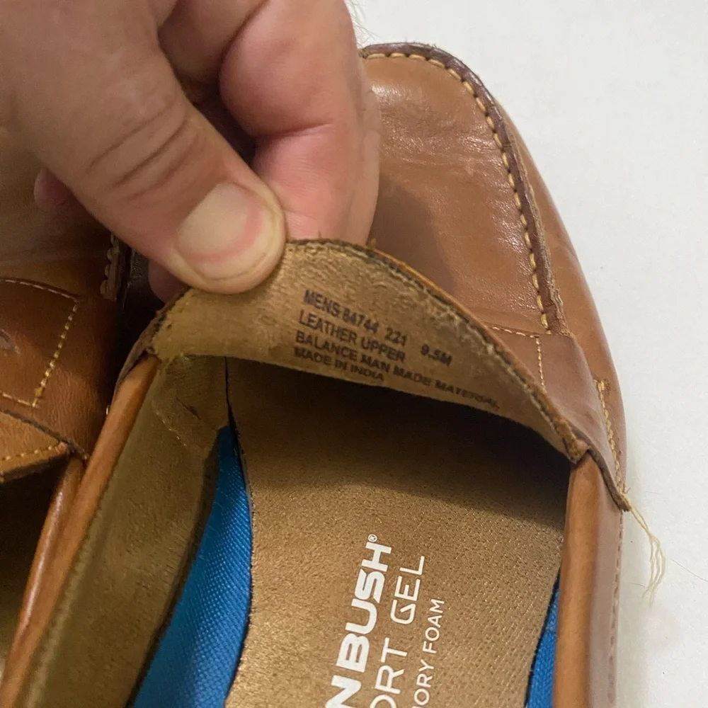 Nunn Bush Men's Tan Leather‎ Loafers Slip-Ons Size 9.5 Memory Foam